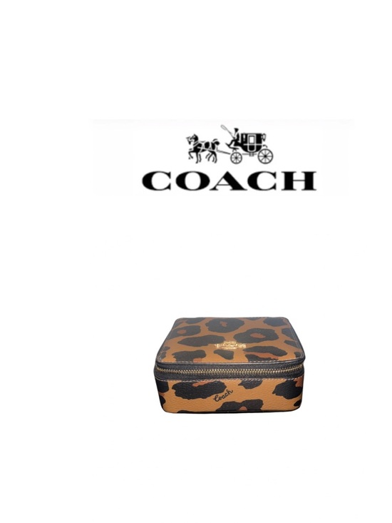 Coach Handbags - Coach  Leopard Print Leather Jewelry Case